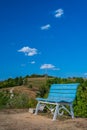 Light Blue Big Bench Royalty Free Stock Photo