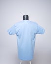 Light blue blank men`s t-shirt template, back view Royalty Free Stock Photo