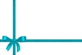 Light blue bow and ribbon on a white background. Gift box Royalty Free Stock Photo