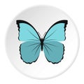 Light blue butterfly icon, flat style Royalty Free Stock Photo