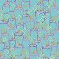 Light blue candles seamless pattern print