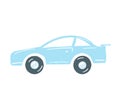 light blue car. isolated car. hand drawn cartoon style, vector illustration. personal transport Royalty Free Stock Photo