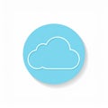 Light Blue Cloud Icon in Circle on White Background Royalty Free Stock Photo