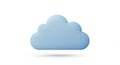 Light blue cloud icon with a soft, rounded shape, floating against a white background Royalty Free Stock Photo
