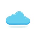 Light Blue Cloud Icon with Soft Shadow for Weather App UI Design and Digital Art Projects Simple Minimal Design Royalty Free Stock Photo