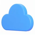 Light blue cloud rendering, clean and simple design, on transparent background Royalty Free Stock Photo