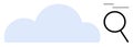 Cloud computing concept with magnifying glass symbolizing search and analysis Royalty Free Stock Photo