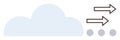Cloud Computing Concept with Data Transfer Arrows and Minimalist Design Royalty Free Stock Photo