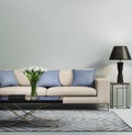 Light blue contemporary modern sofa