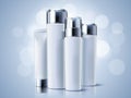 Light blue cosmetic containers