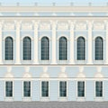 Light blue cream facade classic palace wall backround seamless