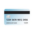 A light blue credit card featuring Royalty Free Stock Photo