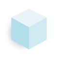 Light blue cube. 3D vector object with dropped shadow Royalty Free Stock Photo