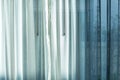 Light blue curtain fabric texture for background. Royalty Free Stock Photo