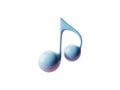 Light Blue 3D Eighth Note Symbol on Black Background Royalty Free Stock Photo