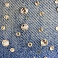 Light-blue denim with blue and silver rhinestones, background