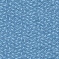 Light blue denim marl seamless pattern with patterned leaves. Jeans texture fabric textile. Vector dyed cotton melange t shirt all