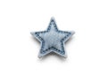 Light blue denim star ornament isolated on white background Royalty Free Stock Photo