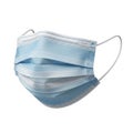 Light blue disposable face mask with ear loops for protection and hygiene Royalty Free Stock Photo