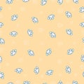 light blue Dog Paws Cat Paws kitten paws with helix vector Seamless Pattern wallpaper on the yellow background Royalty Free Stock Photo