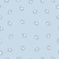 light blue Dog Paws Cat Paws kitten paws vector Seamless Pattern wallpaper on the blue background Royalty Free Stock Photo