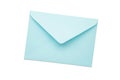 Light blue envelope isolated on white background. Object with clipping path Royalty Free Stock Photo