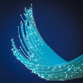 Light blue fiber optic cable Royalty Free Stock Photo