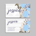 Light blue flower business cards