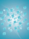 Light blue flying cubes abstract background Royalty Free Stock Photo