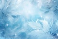 Light blue frost pattern on a window glass. Abstract background Royalty Free Stock Photo