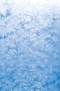 Light blue frozen window glass Royalty Free Stock Photo