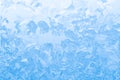 Light blue frozen window glass Royalty Free Stock Photo