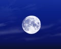 Light Blue Full Moon Night