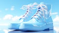 Light blue galoshes on a blue background Royalty Free Stock Photo