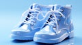 Light blue galoshes on a blue background Royalty Free Stock Photo