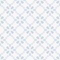 Light blue geometric ornament. Vector seamless pattern with flower shapes, grid Royalty Free Stock Photo