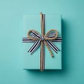 Light Blue Gift Box with Bow Royalty Free Stock Photo