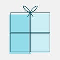 Light blue gift box without external decoration