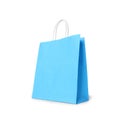 Light blue gift paper bag on white background Royalty Free Stock Photo