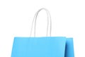 Light blue gift paper bag on white background Royalty Free Stock Photo
