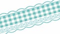 Light Blue Gingham Ribbon Border Vector, Charming Checkered Design, vector design Generative AI Royalty Free Stock Photo