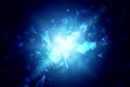 light blue glass abstract explosion particles texture with destruction shards of broken on black Royalty Free Stock Photo