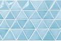 Blue Triangular Tiles Background. Glossy Ceramic. Royalty Free Stock Photo
