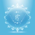 Light blue glossy vishuddha chakra banner