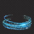 Light blue glowing rings with glitters and snowflakes Royalty Free Stock Photo