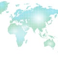 A light blue gradient map of the world with a grid overlay Royalty Free Stock Photo