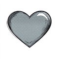 Light Blue Heart Shape With Halftone Dots Pattern And Textured Outline Isolated On White Background Royalty Free Stock Photo