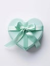 Light blue heart shaped gift box. Royalty Free Stock Photo