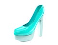 Light blue high heel shoes 3d render Royalty Free Stock Photo