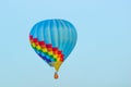 Light Blue Hot Air Balloon with Multi Colored Squares Royalty Free Stock Photo